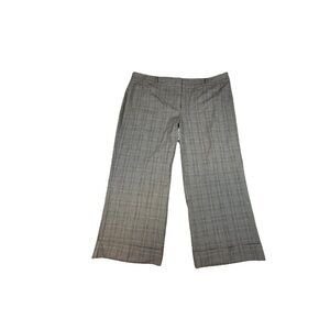 Lane Bryant Capri Pants Plaid Size 18 Gray Business Preppy Pockets